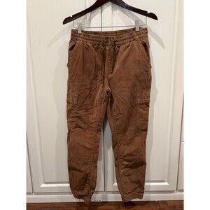 PrAna Women's Corduroy Jogger Pants Drawstring Organic Cotton Sz S Relaxed Fit